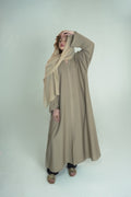 Taupe Open Abaya