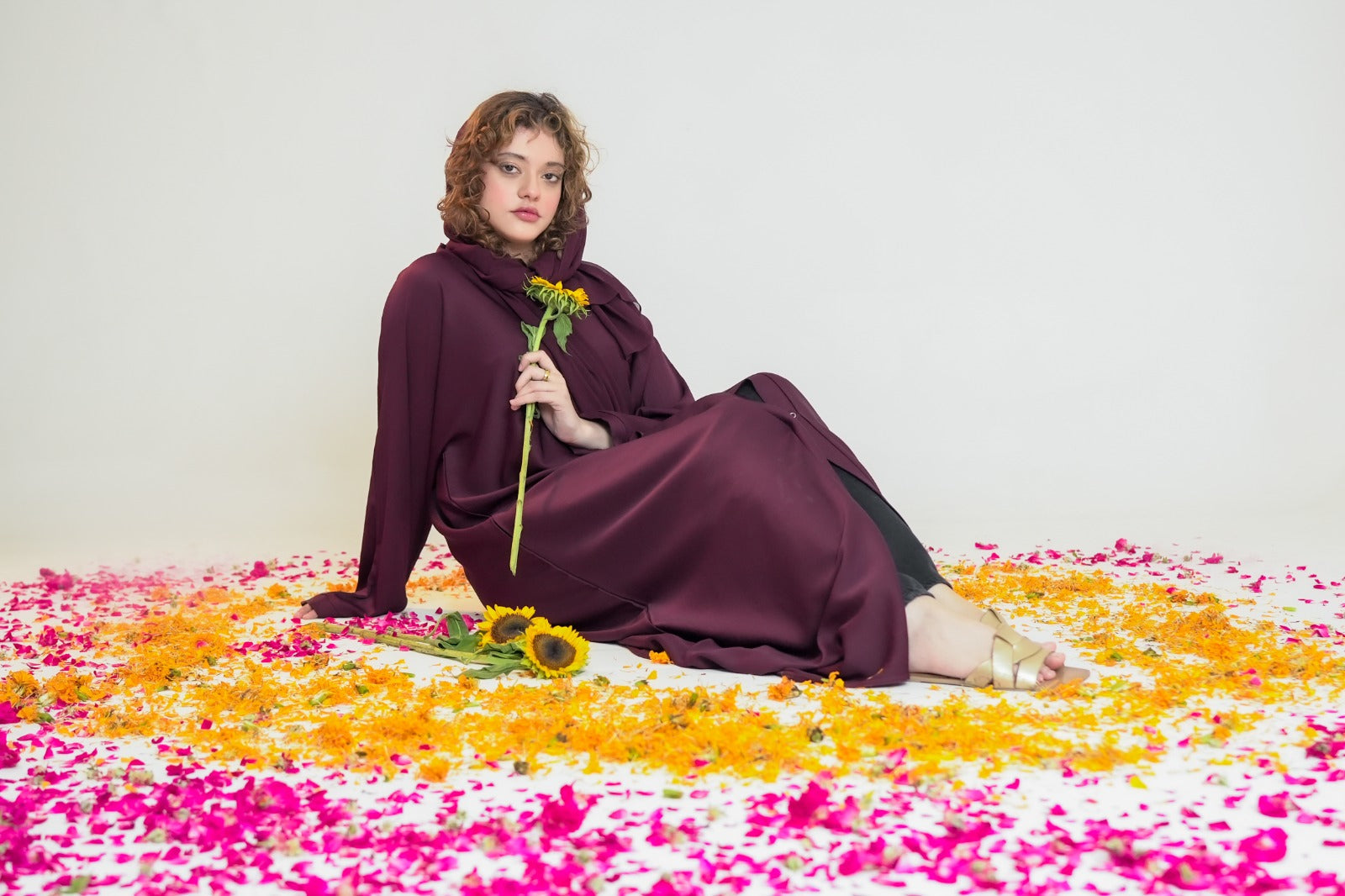 Zahara Hooded Abaya - Plum