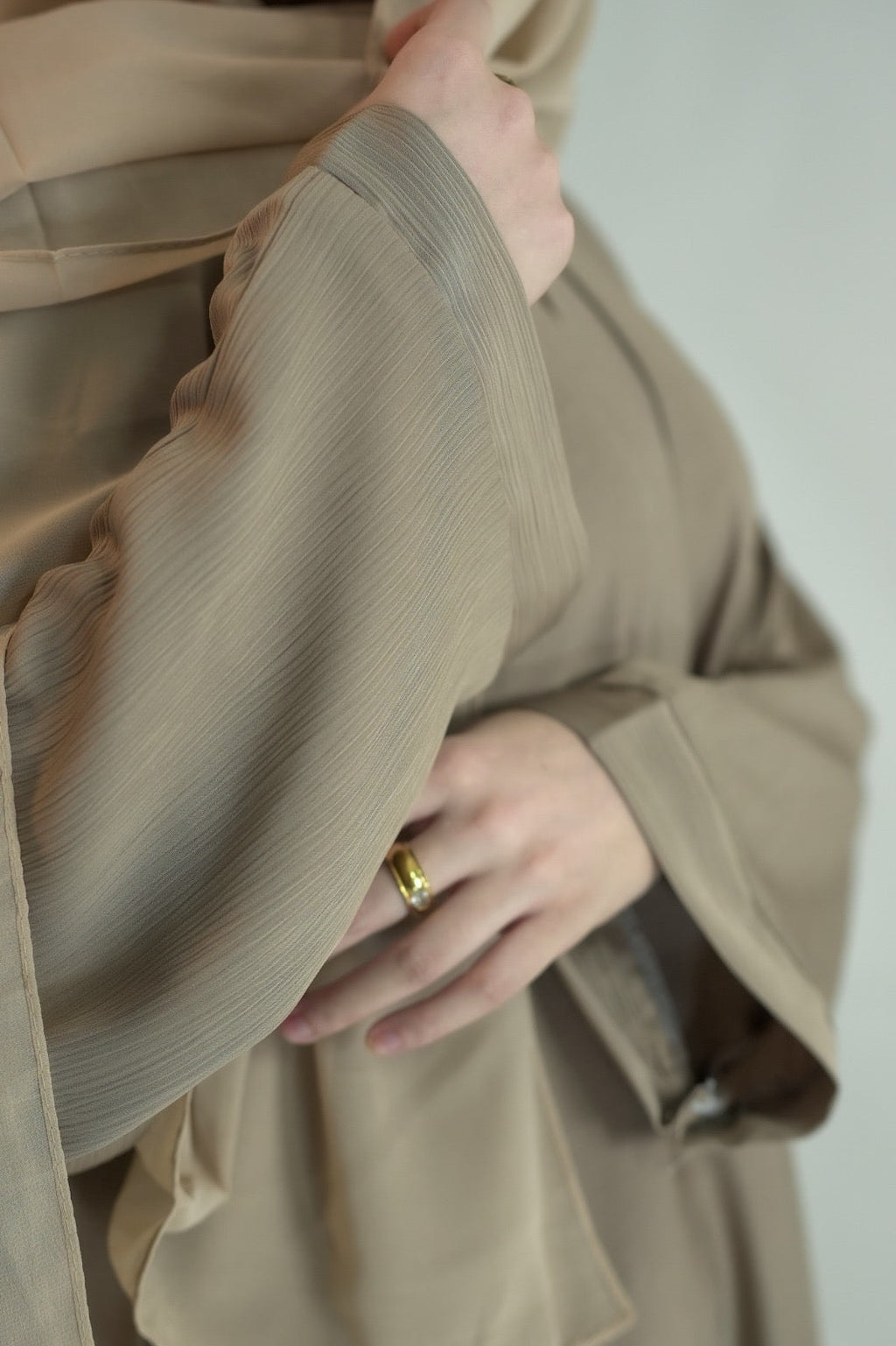 Taupe Draped Hijab Scarf