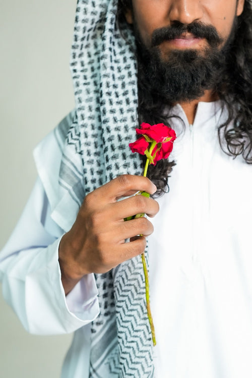 Luxury silk keffiyah scarf